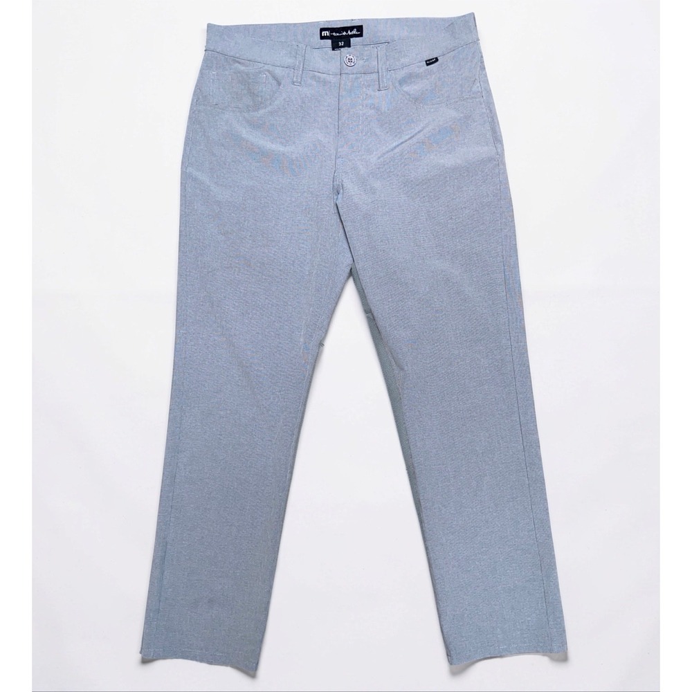 TravisMathew Men's Golf Pants Size 32 Gray Stretch Flat Front